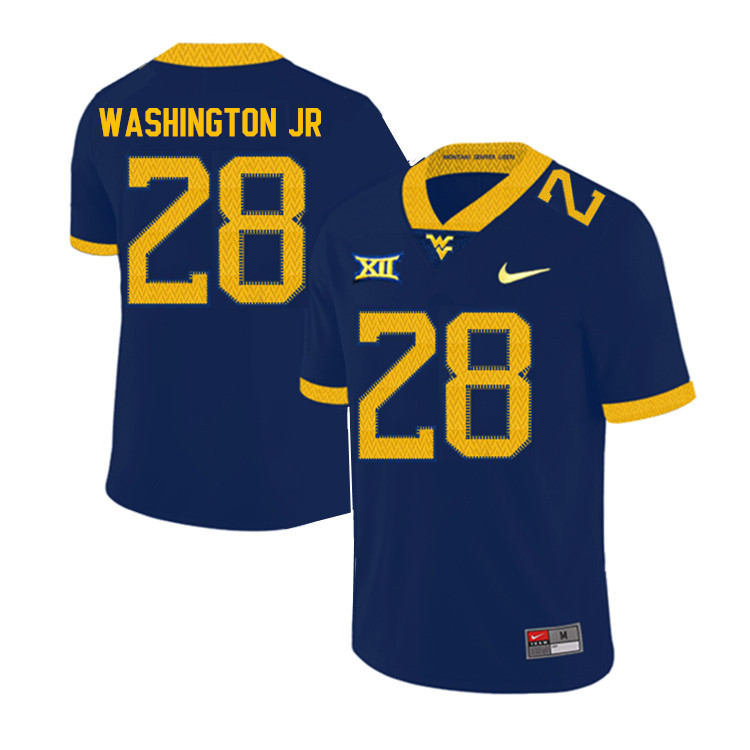 NCAA Men's Keith Washington Jr. West Virginia Mountaineers Navy #28 Nike Stitched Football College 2019 Authentic Jersey GU23R15ER